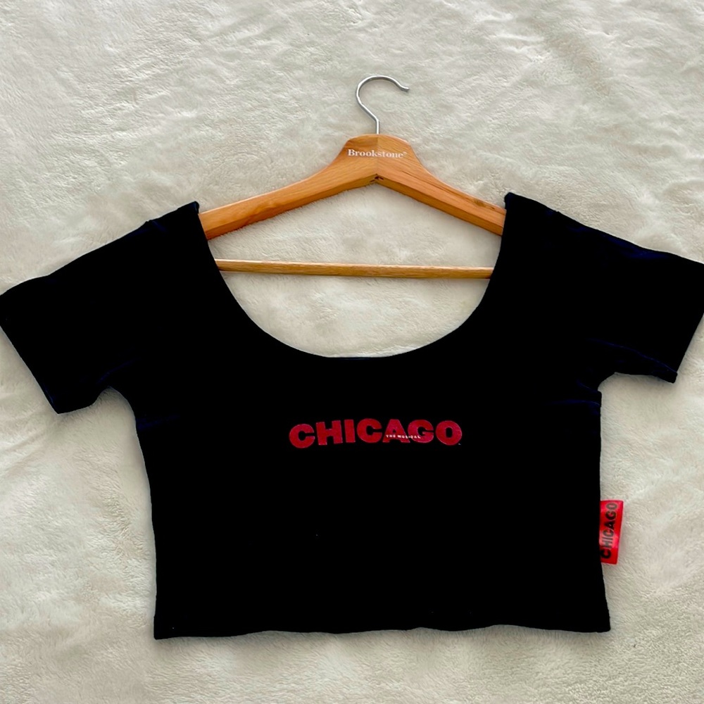 Black Chicago Musical Crop Top XS